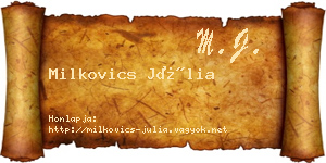 Milkovics Júlia névjegykártya