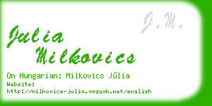 julia milkovics business card