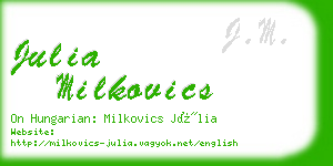 julia milkovics business card